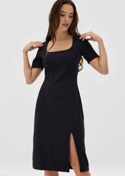 Kalise Square Neck Ribbed Dress