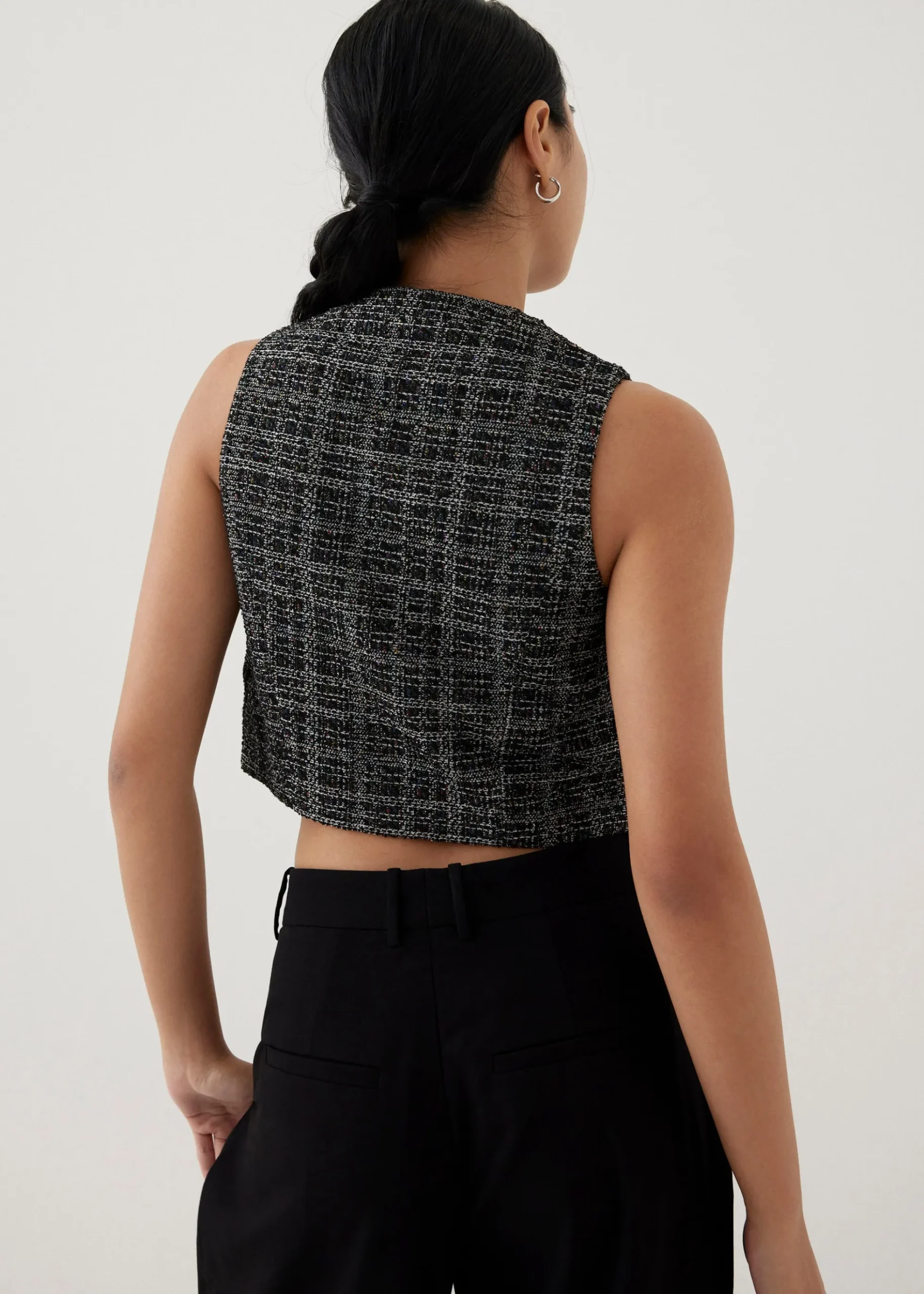 Kamille Tweed Crop Vest