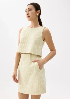Kaori Elastic Tweed Mini Skirt