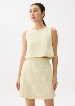 Kaori Elastic Tweed Mini Skirt