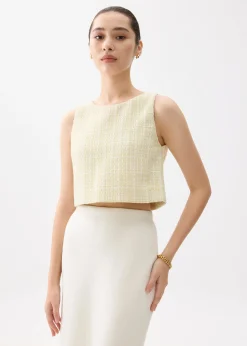Kaori Tweed Crop Shell Top