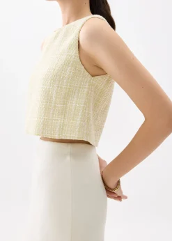 Kaori Tweed Crop Shell Top