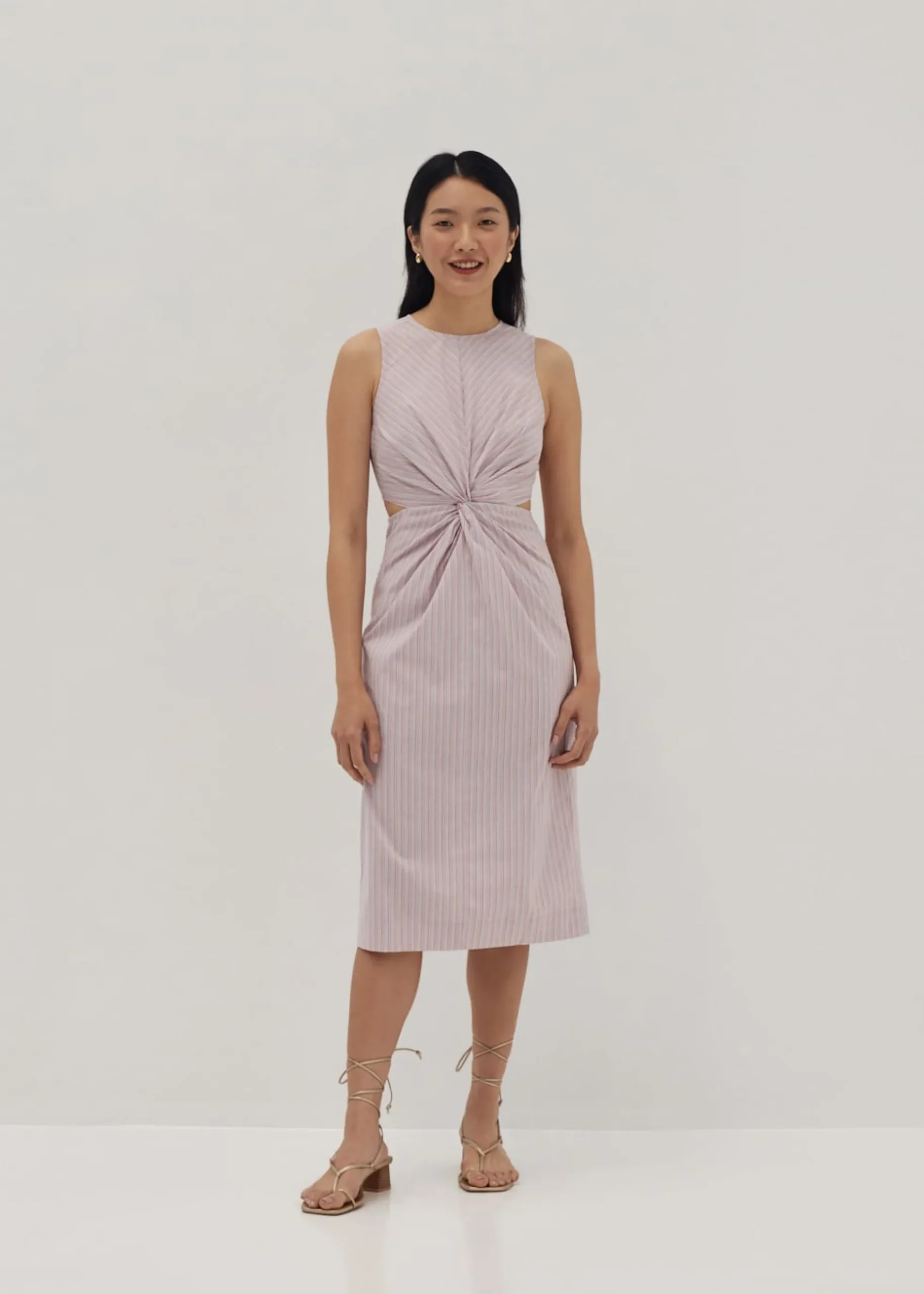 Kathlyn Twist Front Column Midi Dress