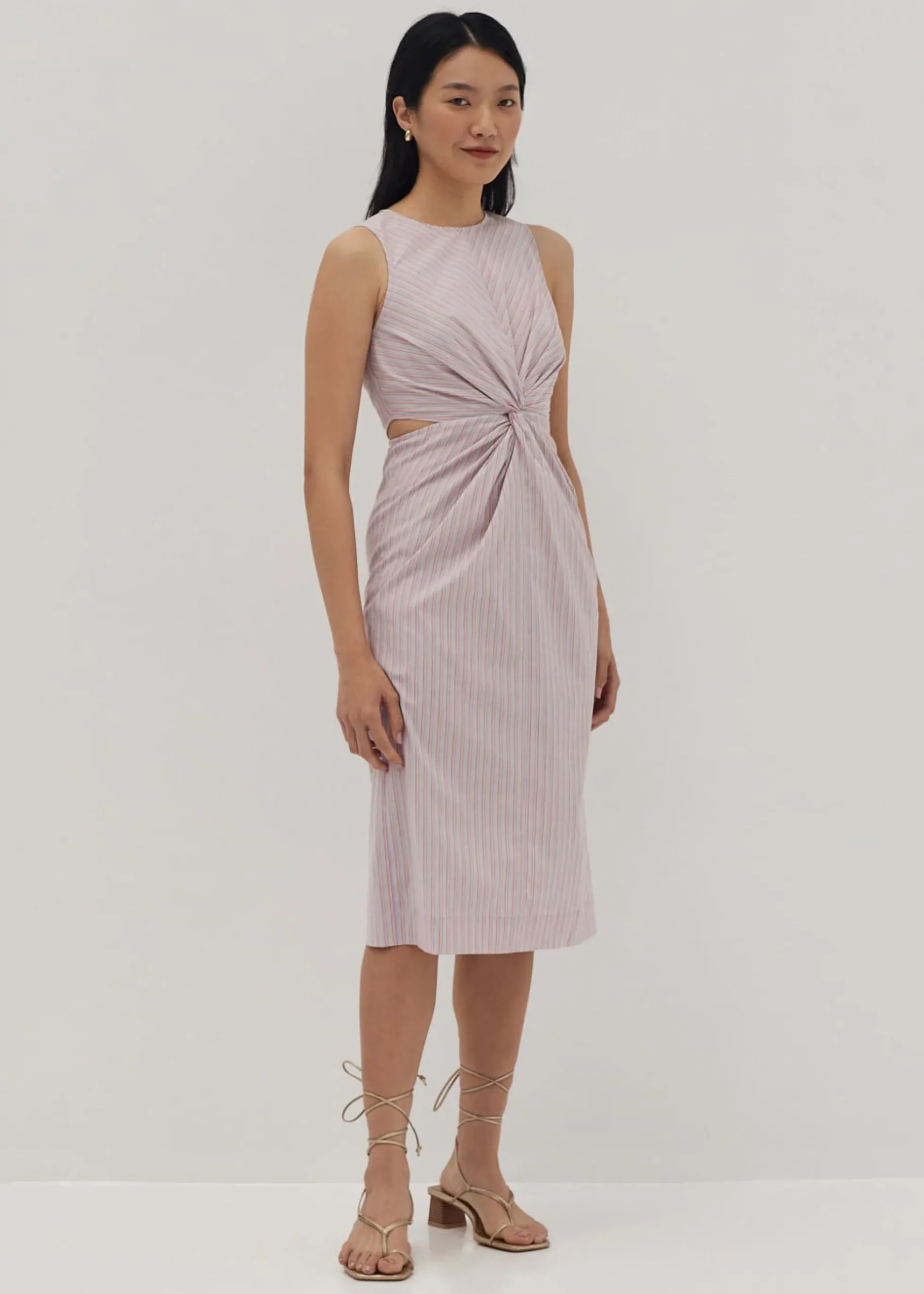Kathlyn Twist Front Column Midi Dress