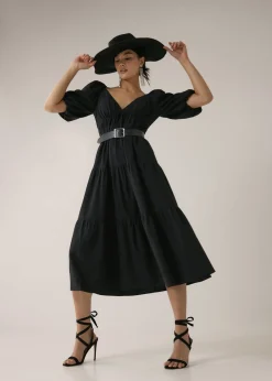 Katrine Padded Tiered Maxi Dress