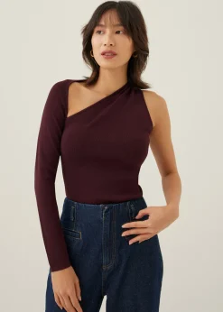 Kaylee Fitted Asymmetric Knit Top