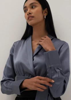 Kehlani Wrap Front Sash Tie Top