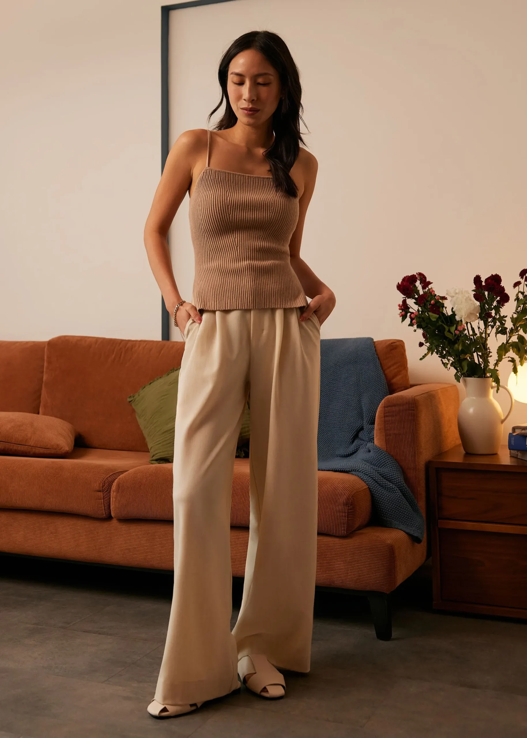 Kendra Contour Knit Camisole Top