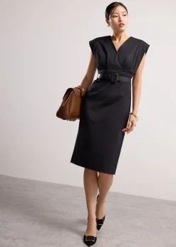 Kieun V-neck Column Midi Dress