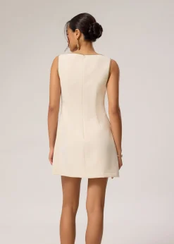 Kimi Contrast Piping Notch A-line Mini Dress