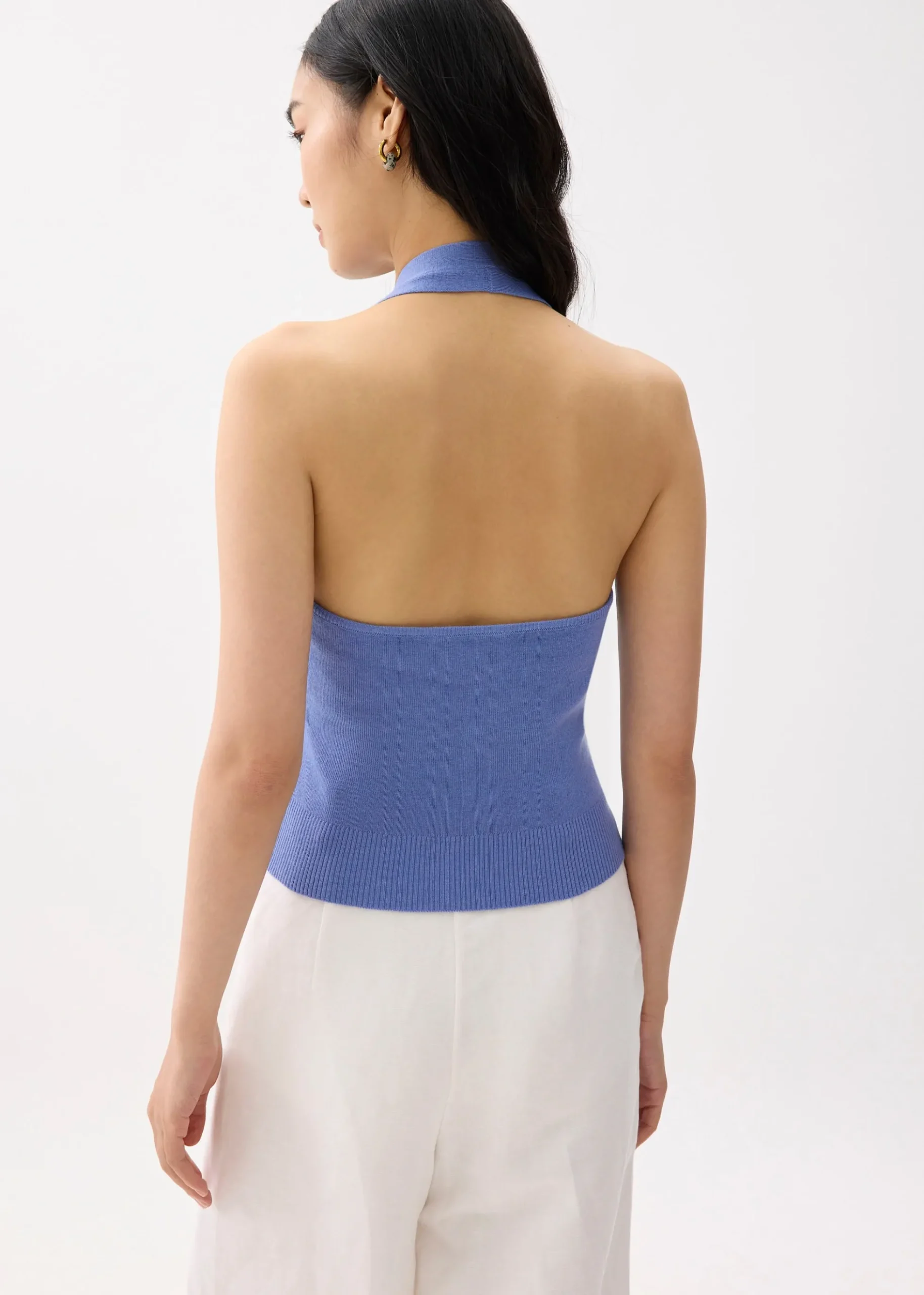Knit Fitted Halter Neck Top
