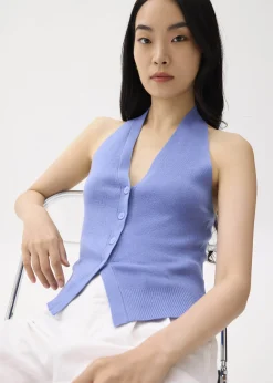 Knit Fitted Halter Neck Top