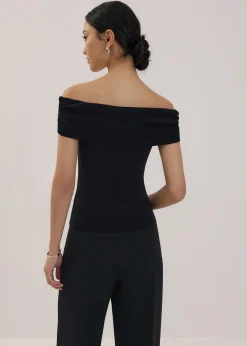 Knit Fitted Off Shoulder Top
