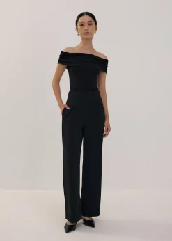 Knit Fitted Off Shoulder Top