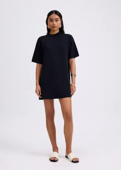 Knit Round Neck Shift Mini Dress
