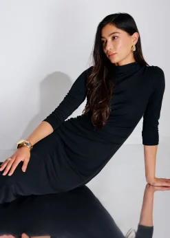 Kyla Jersey High Neck Fitted Midaxi Dress