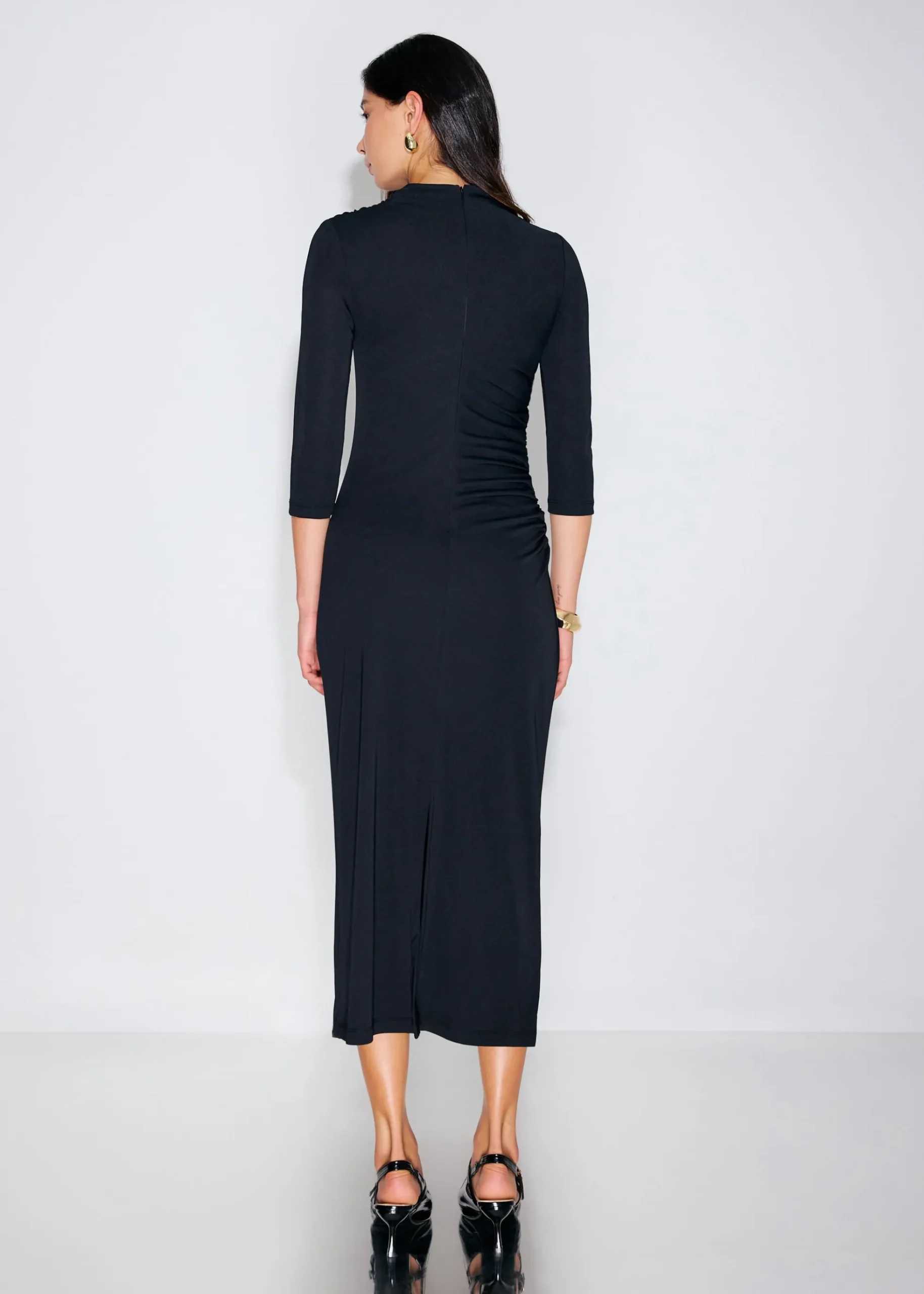 Kyla Jersey High Neck Fitted Midaxi Dress