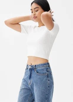 Kyle Knit Round Neck Crop Top
