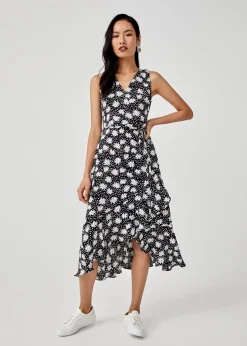 Kylie Ruffle Hem Wrap Dress