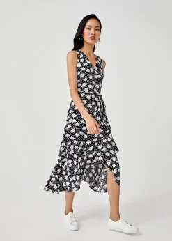 Kylie Ruffle Hem Wrap Dress