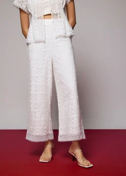 Lace High Waist Wide Leg Culottes