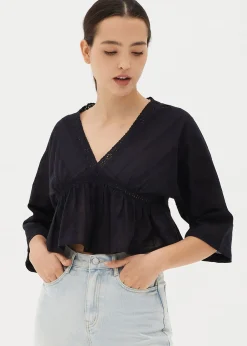 Laila Broderie Peplum Top