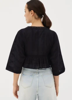 Laila Broderie Peplum Top