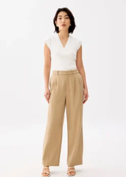Lana Relaxed Melange Tailored Pants