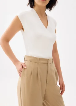 Lana Relaxed Melange Tailored Pants