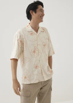 Lance Unisex Embroidered Collared Shirt in Rekindled Blooms