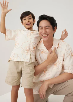 Lance Unisex Embroidered Collared Shirt in Rekindled Blooms