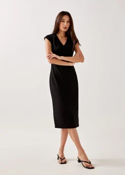 Laney Shoulder Padded Midaxi Dress