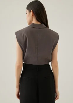 Larsie Tailored Linen Cropped Shirt