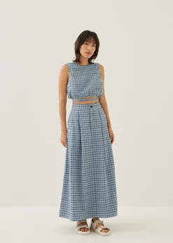 Larson Textured Gingham Crop Top