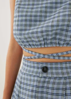 Larson Textured Gingham Crop Top