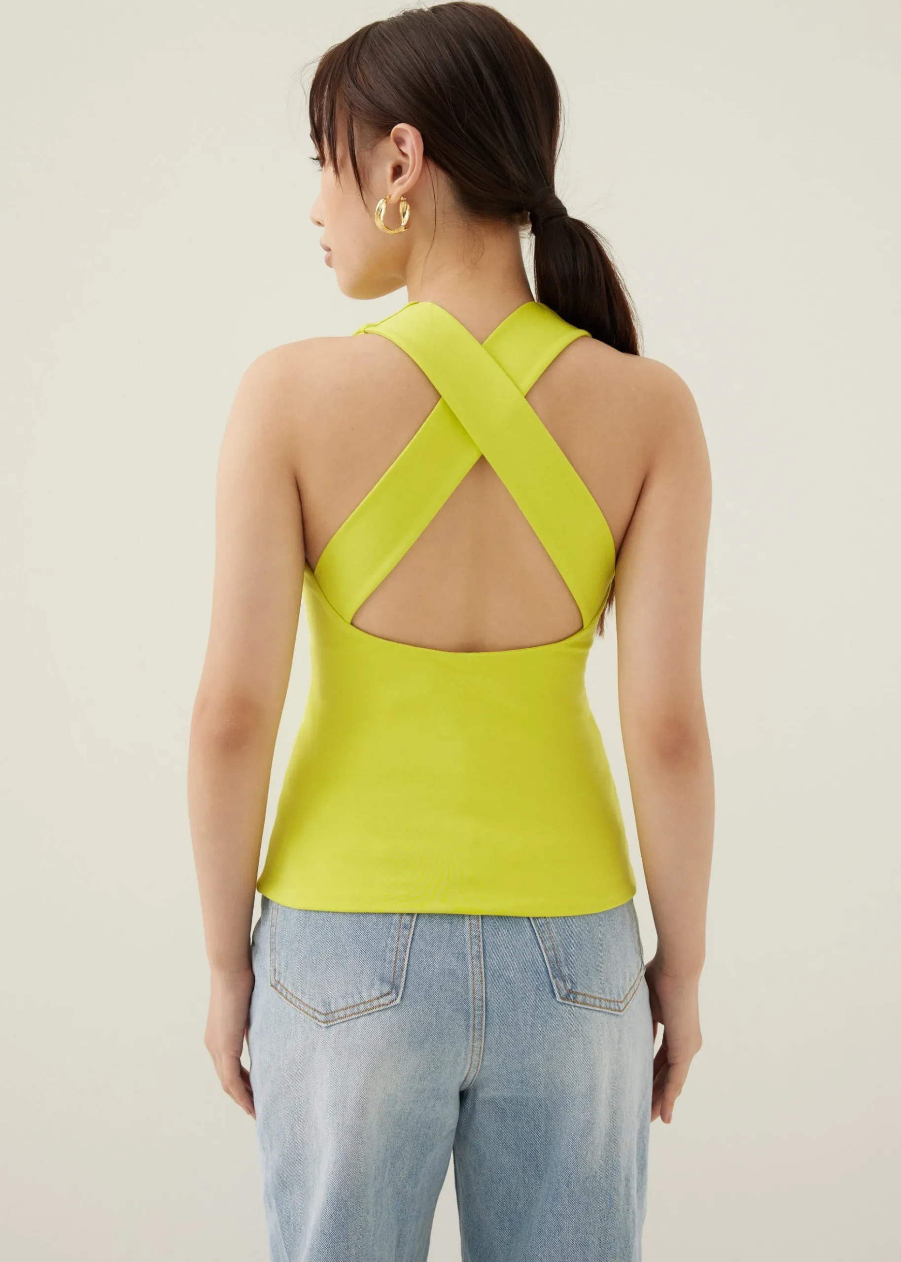 Lassie Padded Jersey Cross Back Tank Top
