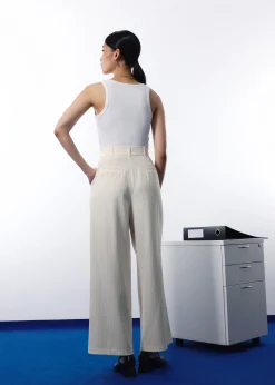 Leggy™ Andy Tailored Pinstripe Super High Waist Straight Leg Pants