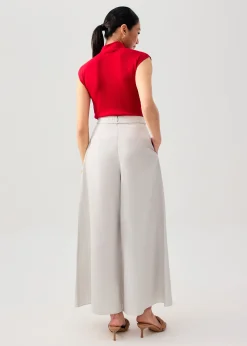 Leggy™ Belted Cotton Wide Leg Pants