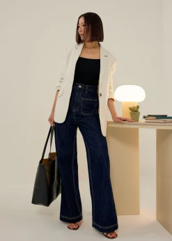 Leggy™ Denim High Waist Flare Sailor Jeans