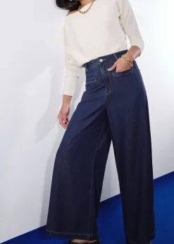 Leggy™ Denim High Waist Wide Leg Jeans