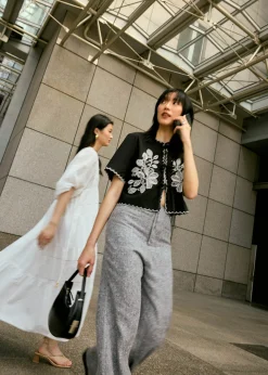 Leggy™ Elastic Tweed High Waist Kick Flare Pants