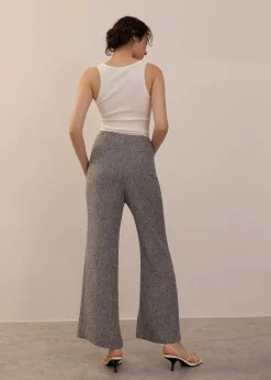 Leggy™ Elastic Tweed High Waist Kick Flare Pants