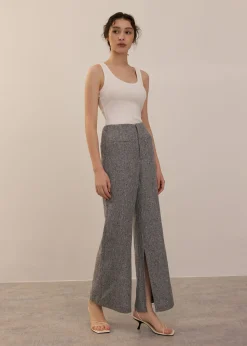 Leggy™ Elastic Tweed High Waist Kick Flare Pants