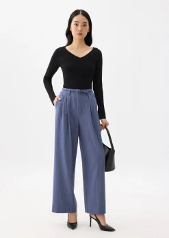 Leggy™ Mayumi Elastic Pleated Wide Leg Pants
