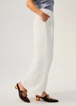 Leggy™ Nadine Crepe Asymmetric Waistband Straight Leg Pants