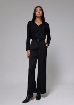 Leggy™ Satin Super High Waist Wide Leg Pants