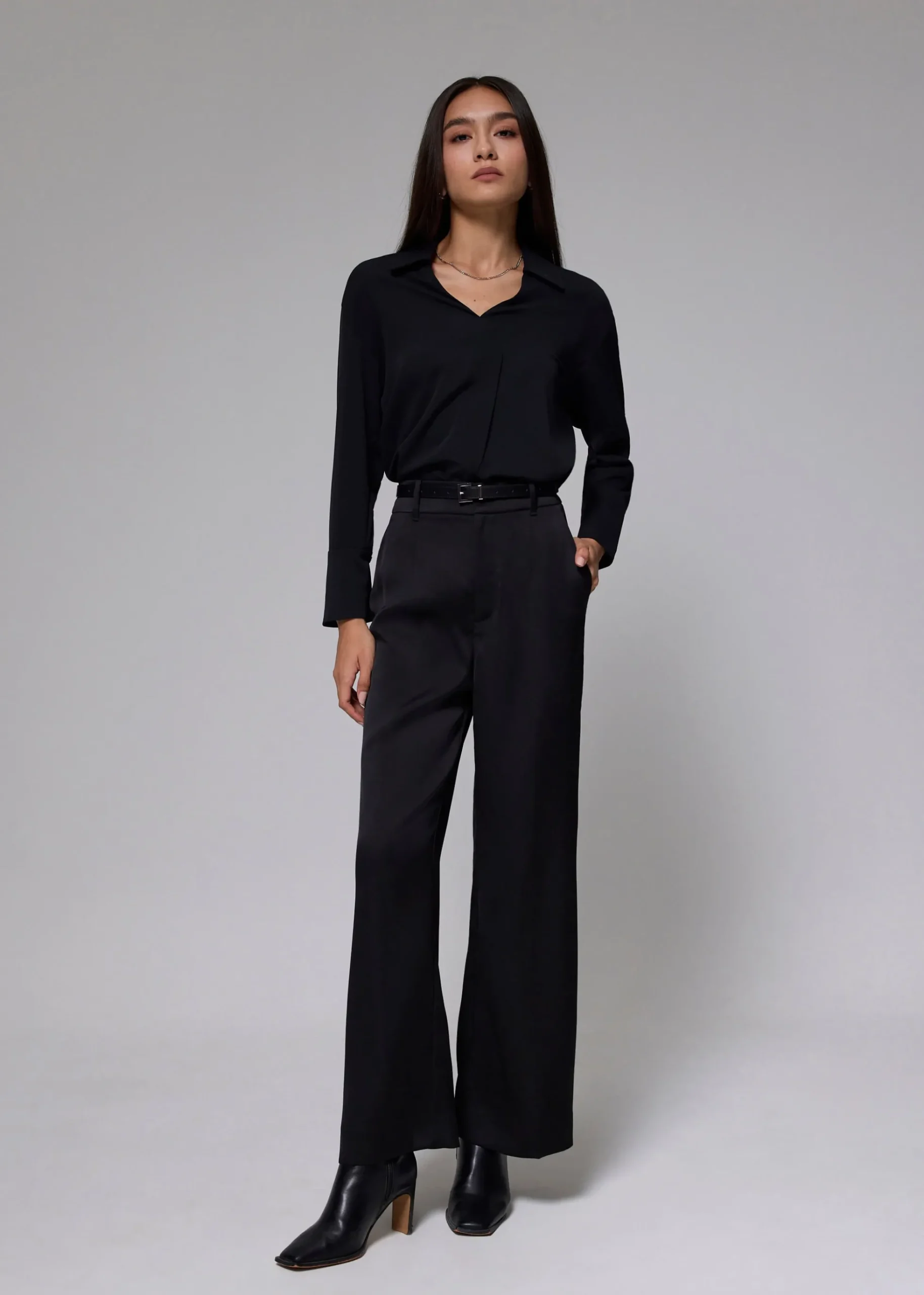 Leggy™ Satin Super High Waist Wide Leg Pants