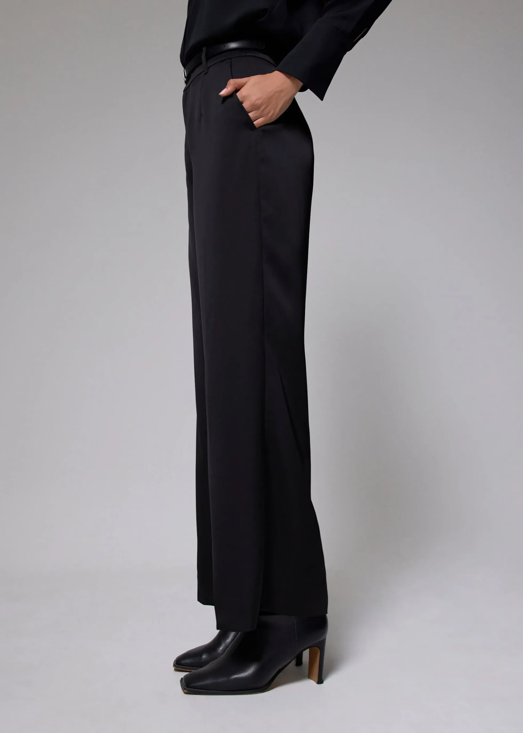 Leggy™ Satin Super High Waist Wide Leg Pants
