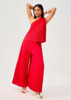 Leggy™ Wei Elastic Sunray Pleated Palazzo Pants