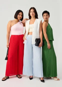 Leggy™ Wei Elastic Sunray Pleated Palazzo Pants